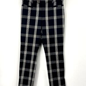 Anthropologie A+ essential slim black and white plaid trouser pants